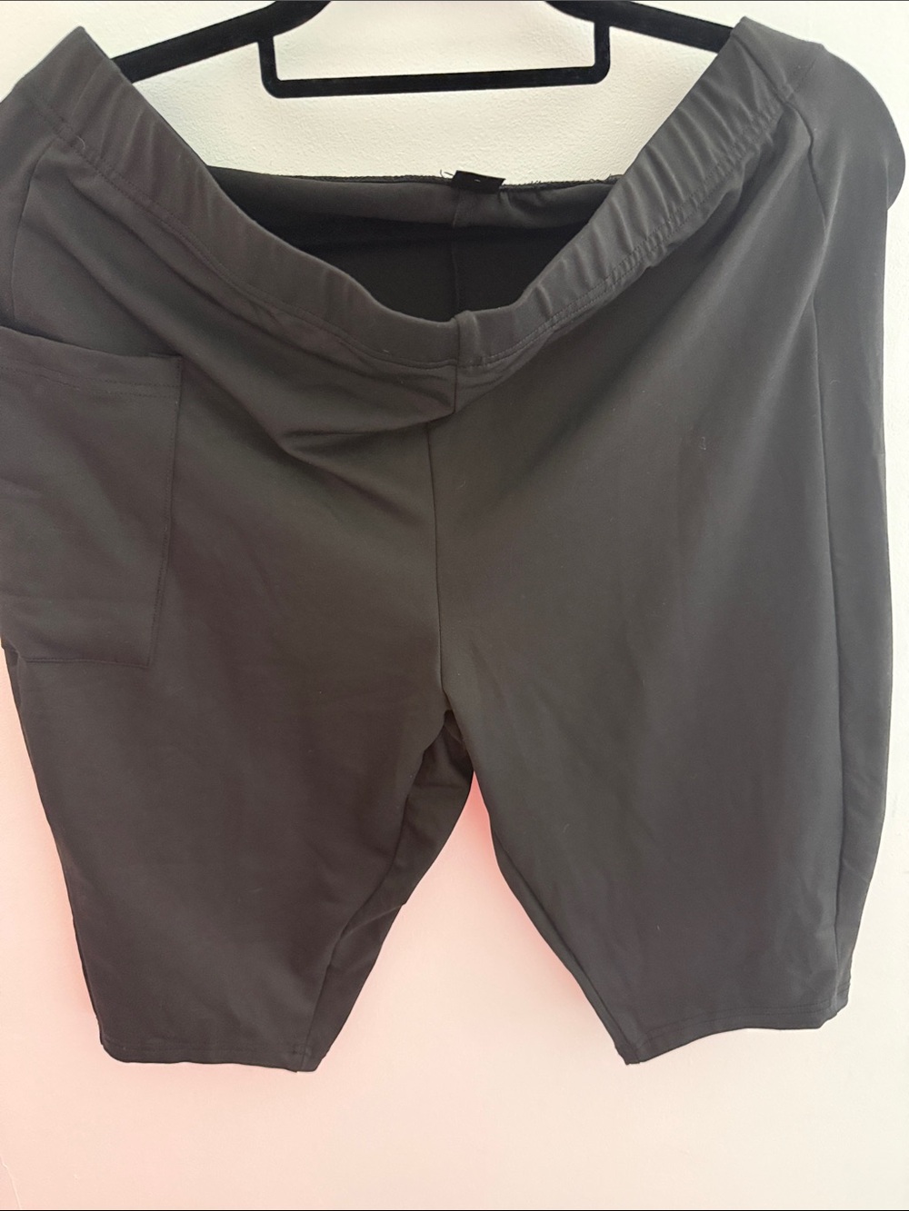 SHEIN Black High-Waist Bike Shorts with Side Pocket